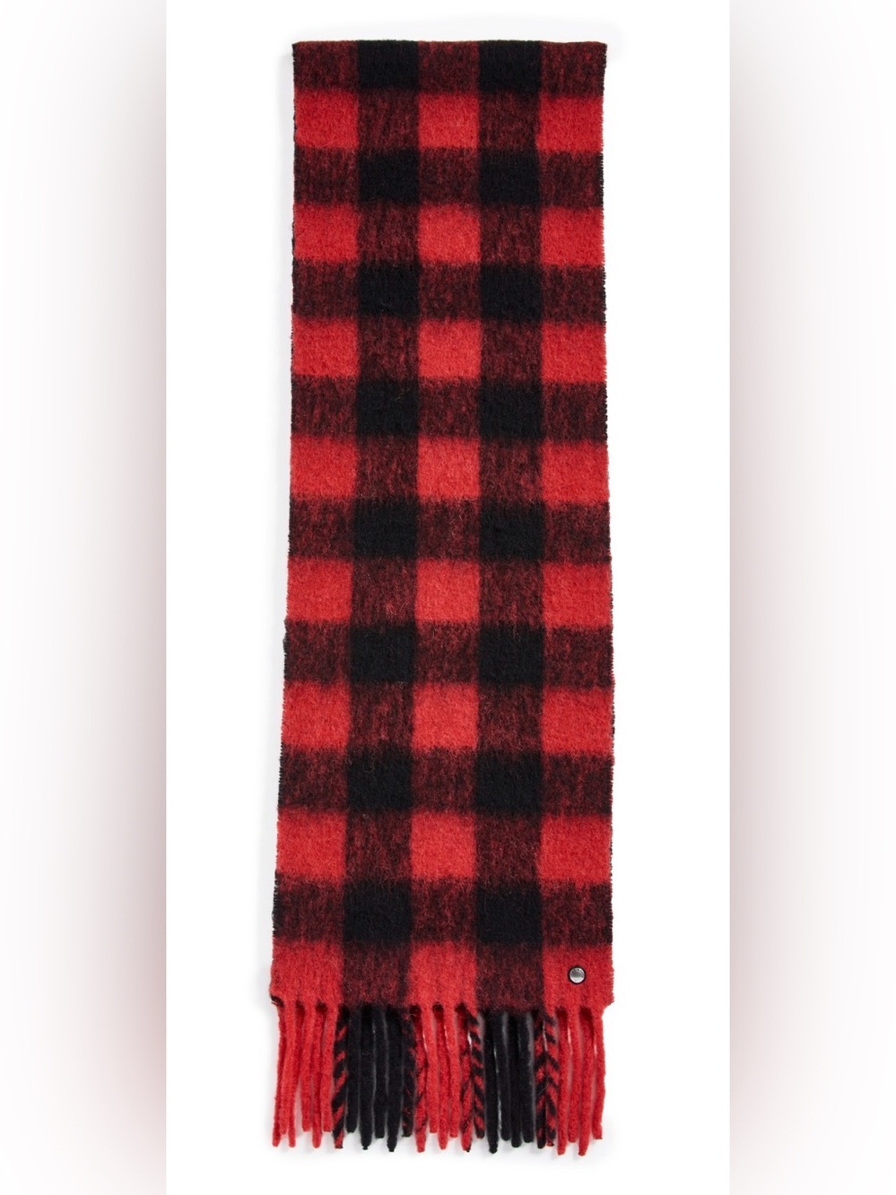 rag & bone Red and Black Buffalo Check Scarf